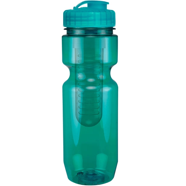22 oz. Translucent Bike Bottle with Flip Top Lid & Infuser