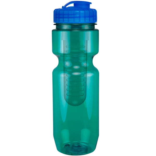 22 oz. Translucent Bike Bottle with Flip Top Lid & Infuser