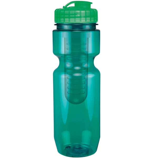 22 oz. Translucent Bike Bottle with Flip Top Lid & Infuser