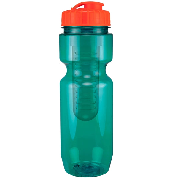 22 oz. Translucent Bike Bottle with Flip Top Lid & Infuser