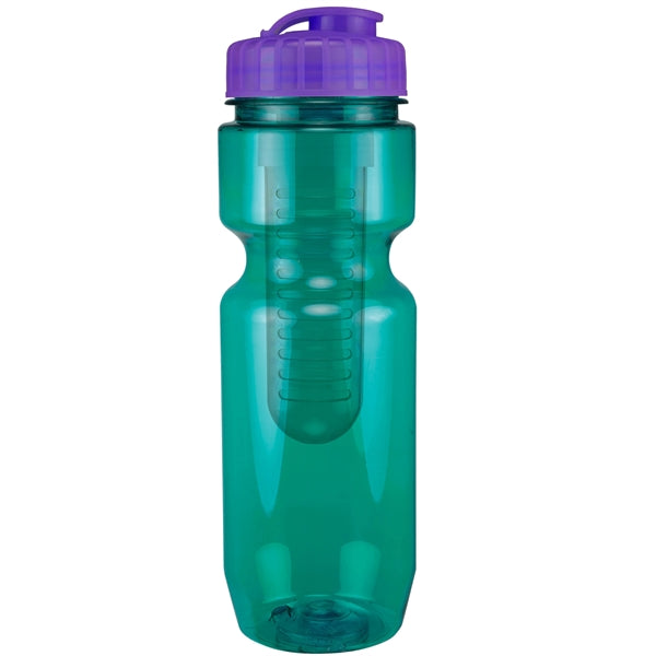 22 oz. Translucent Bike Bottle with Flip Top Lid & Infuser