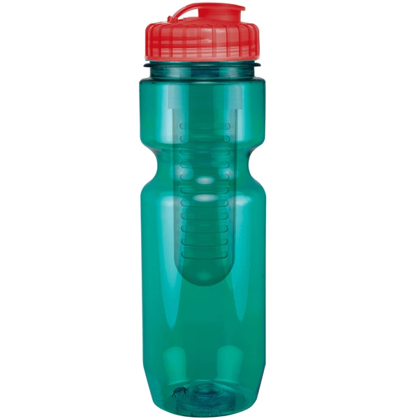 22 oz. Translucent Bike Bottle with Flip Top Lid & Infuser