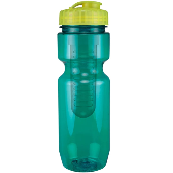 22 oz. Translucent Bike Bottle with Flip Top Lid & Infuser
