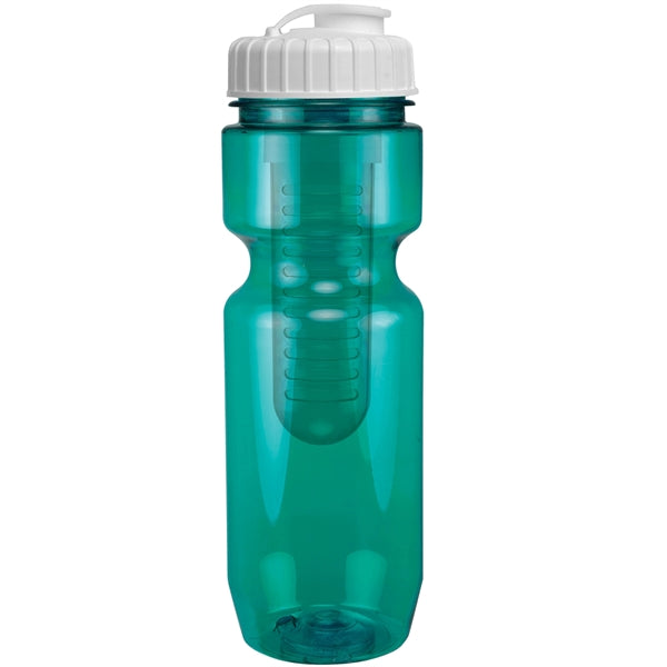 22 oz. Translucent Bike Bottle with Flip Top Lid & Infuser