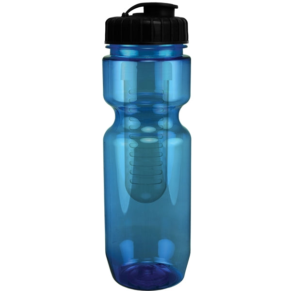 22 oz. Translucent Bike Bottle with Flip Top Lid & Infuser