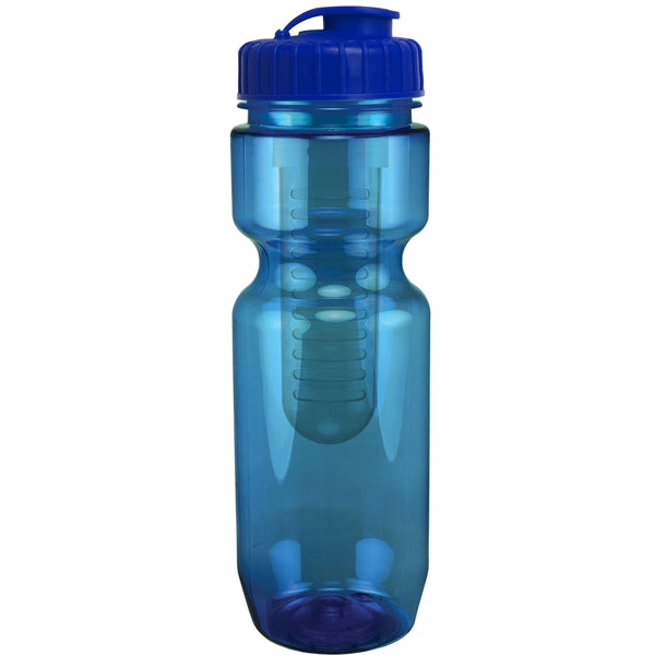 22 oz. Translucent Bike Bottle with Flip Top Lid & Infuser