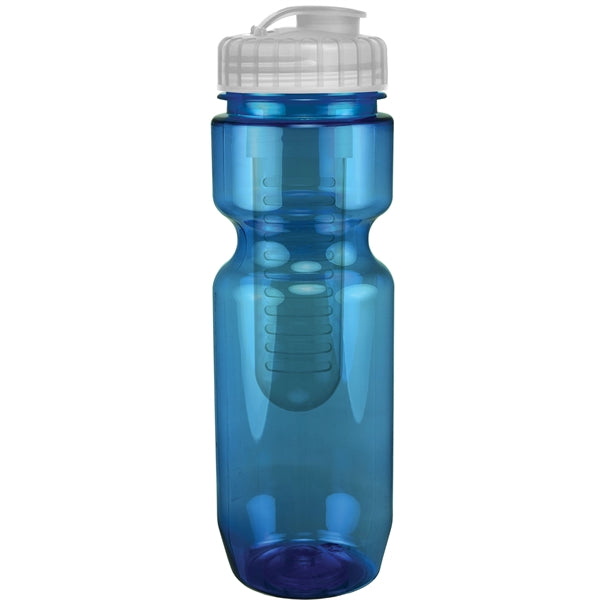 22 oz. Translucent Bike Bottle with Flip Top Lid & Infuser