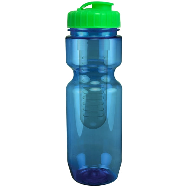 22 oz. Translucent Bike Bottle with Flip Top Lid & Infuser