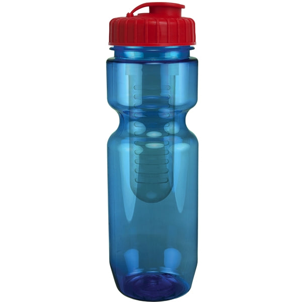 22 oz. Translucent Bike Bottle with Flip Top Lid & Infuser