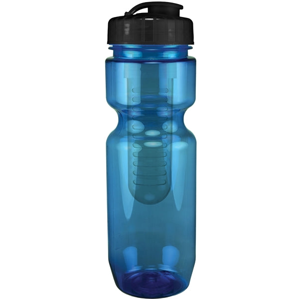 22 oz. Translucent Bike Bottle with Flip Top Lid & Infuser