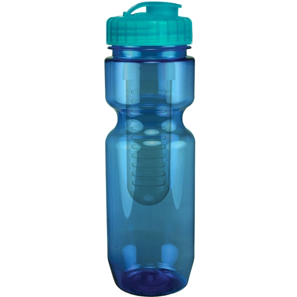 22 oz. Translucent Bike Bottle with Flip Top Lid & Infuser