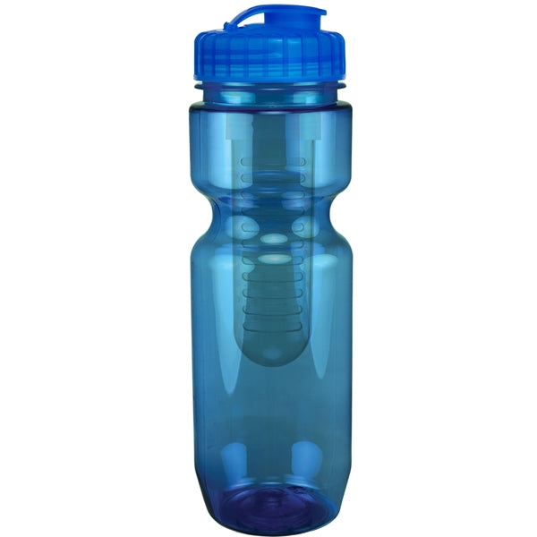 22 oz. Translucent Bike Bottle with Flip Top Lid & Infuser