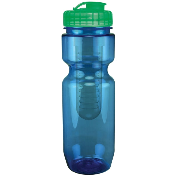 22 oz. Translucent Bike Bottle with Flip Top Lid & Infuser