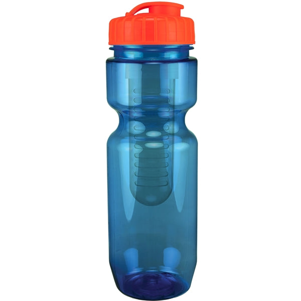 22 oz. Translucent Bike Bottle with Flip Top Lid & Infuser