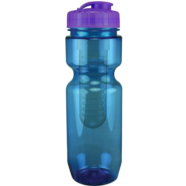 22 oz. Translucent Bike Bottle with Flip Top Lid & Infuser