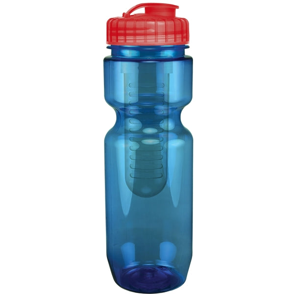 22 oz. Translucent Bike Bottle with Flip Top Lid & Infuser