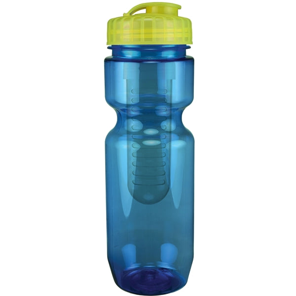 22 oz. Translucent Bike Bottle with Flip Top Lid & Infuser