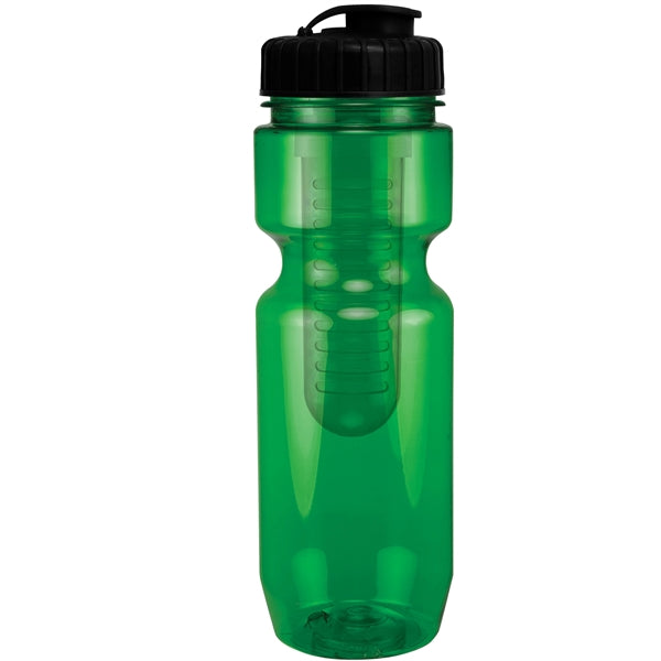 22 oz. Translucent Bike Bottle with Flip Top Lid & Infuser
