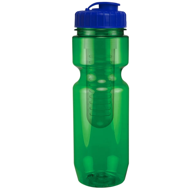 22 oz. Translucent Bike Bottle with Flip Top Lid & Infuser