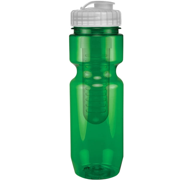 22 oz. Translucent Bike Bottle with Flip Top Lid & Infuser