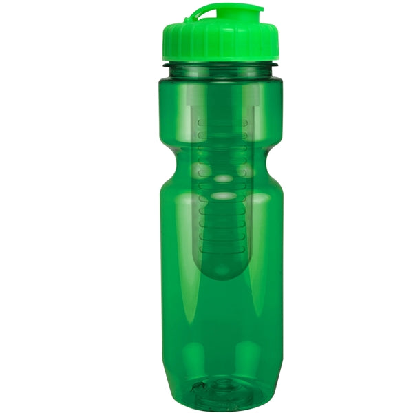 22 oz. Translucent Bike Bottle with Flip Top Lid & Infuser