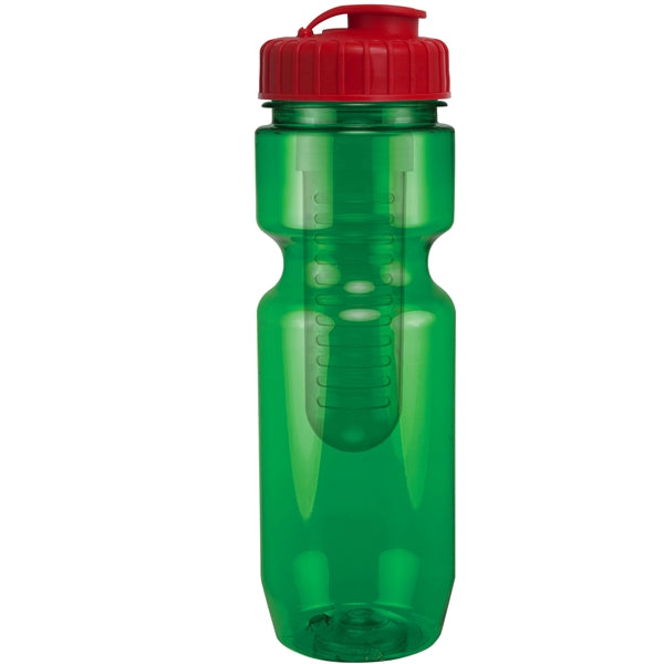22 oz. Translucent Bike Bottle with Flip Top Lid & Infuser