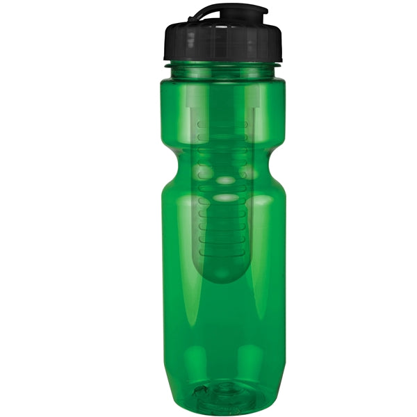 22 oz. Translucent Bike Bottle with Flip Top Lid & Infuser