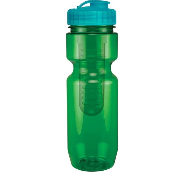 22 oz. Translucent Bike Bottle with Flip Top Lid & Infuser