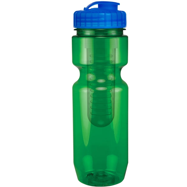 22 oz. Translucent Bike Bottle with Flip Top Lid & Infuser