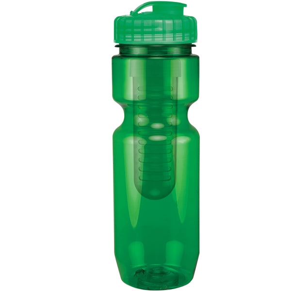 22 oz. Translucent Bike Bottle with Flip Top Lid & Infuser