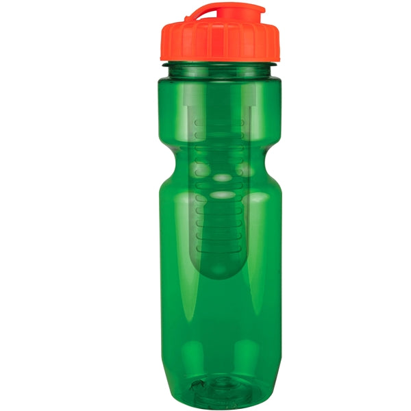 22 oz. Translucent Bike Bottle with Flip Top Lid & Infuser