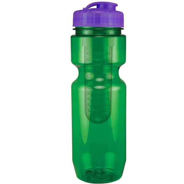 22 oz. Translucent Bike Bottle with Flip Top Lid & Infuser