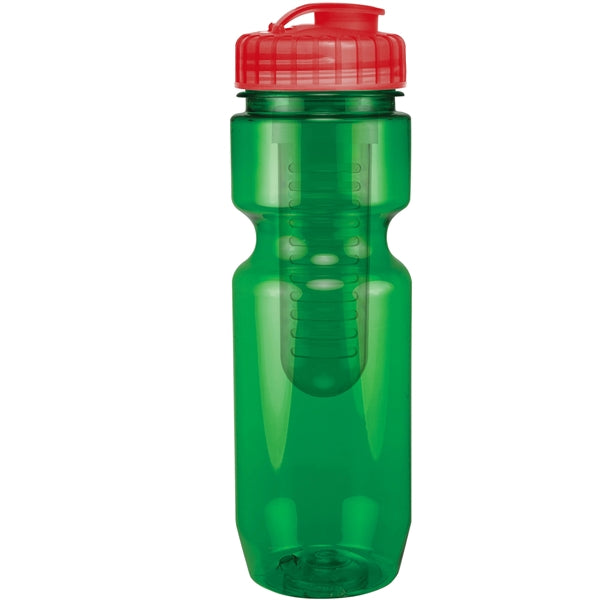 22 oz. Translucent Bike Bottle with Flip Top Lid & Infuser