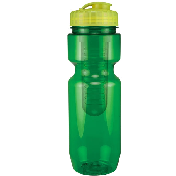 22 oz. Translucent Bike Bottle with Flip Top Lid & Infuser
