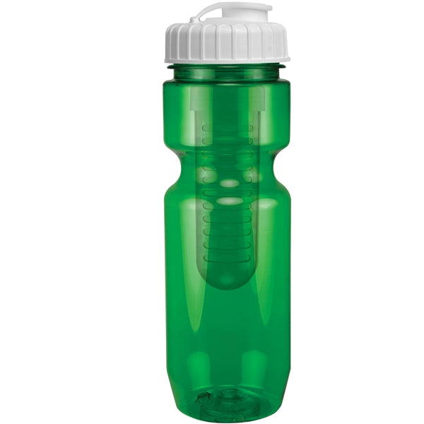 22 oz. Translucent Bike Bottle with Flip Top Lid & Infuser
