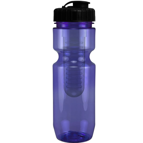 22 oz. Translucent Bike Bottle with Flip Top Lid & Infuser