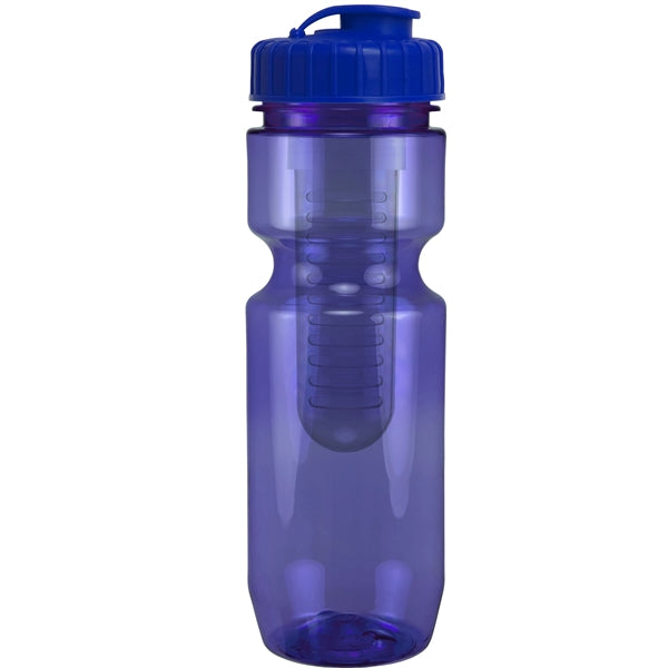 22 oz. Translucent Bike Bottle with Flip Top Lid & Infuser