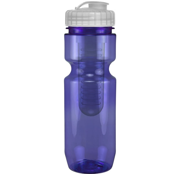 22 oz. Translucent Bike Bottle with Flip Top Lid & Infuser
