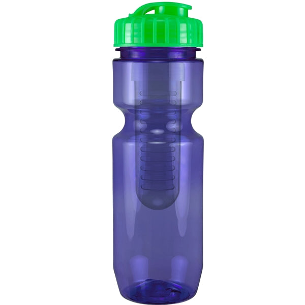 22 oz. Translucent Bike Bottle with Flip Top Lid & Infuser