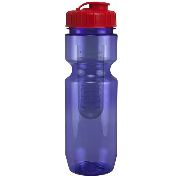 22 oz. Translucent Bike Bottle with Flip Top Lid & Infuser