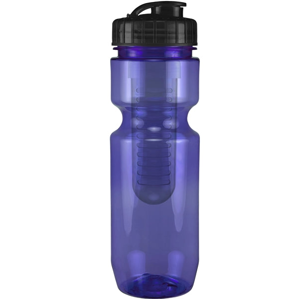 22 oz. Translucent Bike Bottle with Flip Top Lid & Infuser