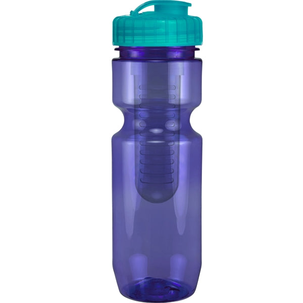 22 oz. Translucent Bike Bottle with Flip Top Lid & Infuser