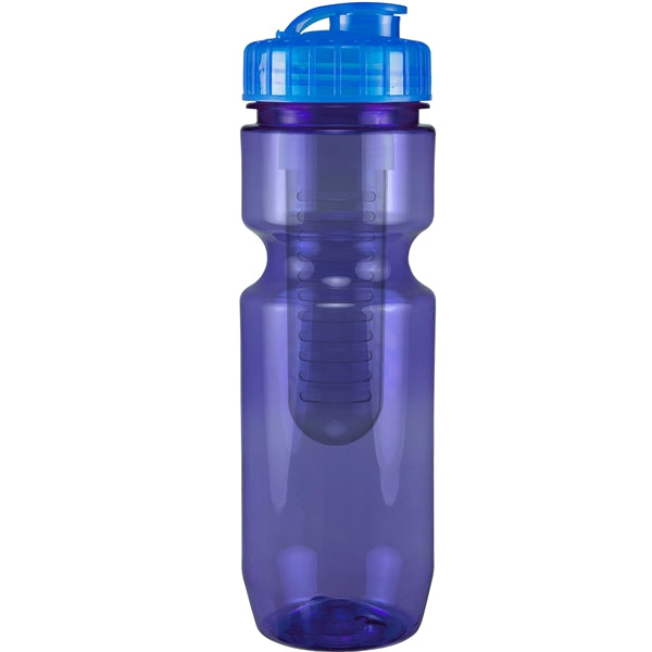 22 oz. Translucent Bike Bottle with Flip Top Lid & Infuser