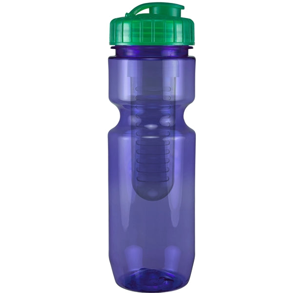 22 oz. Translucent Bike Bottle with Flip Top Lid & Infuser