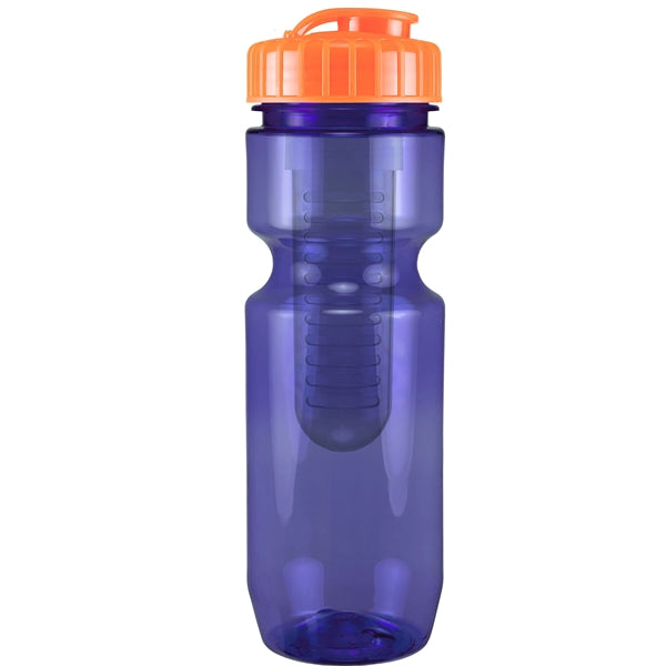 22 oz. Translucent Bike Bottle with Flip Top Lid & Infuser