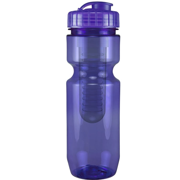 22 oz. Translucent Bike Bottle with Flip Top Lid & Infuser