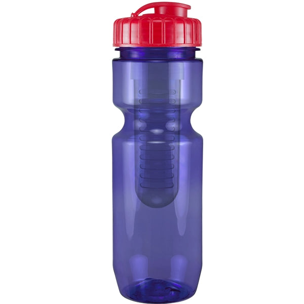 22 oz. Translucent Bike Bottle with Flip Top Lid & Infuser