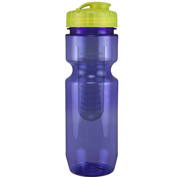 22 oz. Translucent Bike Bottle with Flip Top Lid & Infuser
