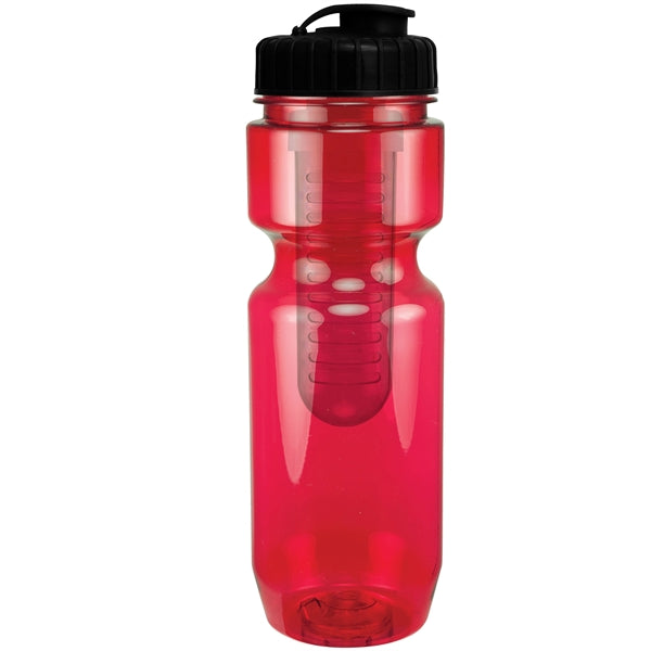 22 oz. Translucent Bike Bottle with Flip Top Lid & Infuser