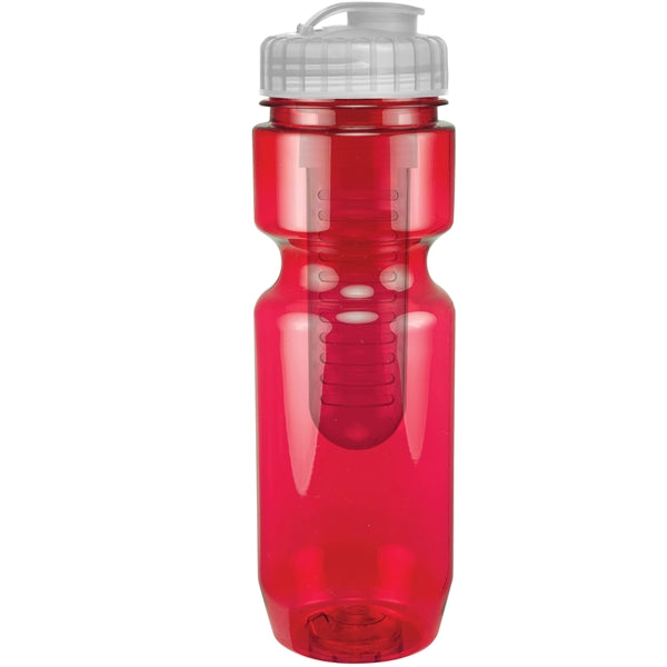 22 oz. Translucent Bike Bottle with Flip Top Lid & Infuser